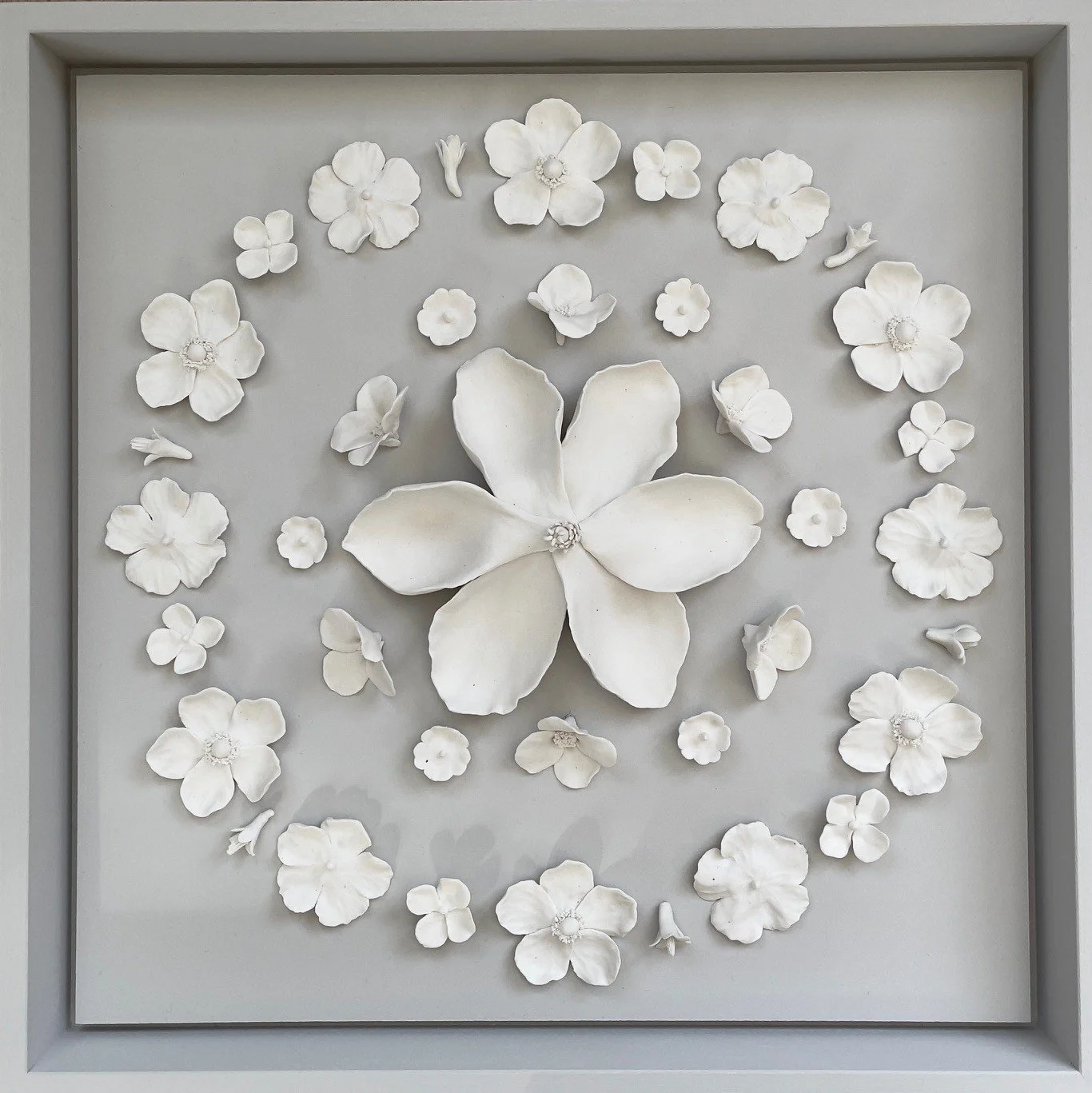 Kate Kelleher Sculptural Ceramics - Framed porcelain flower art